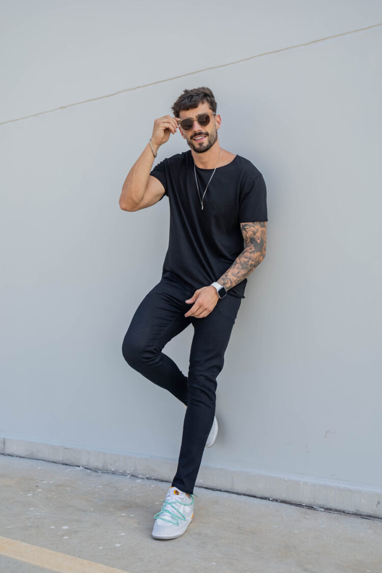 Calça Jeans Preta Masculina Skinny